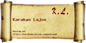 Karakas Lajos névjegykártya